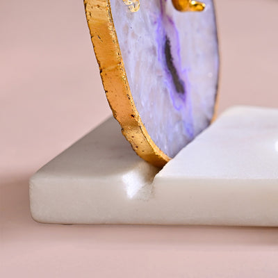 Lord Ganesh Agate Tealight Holder With Marble Base