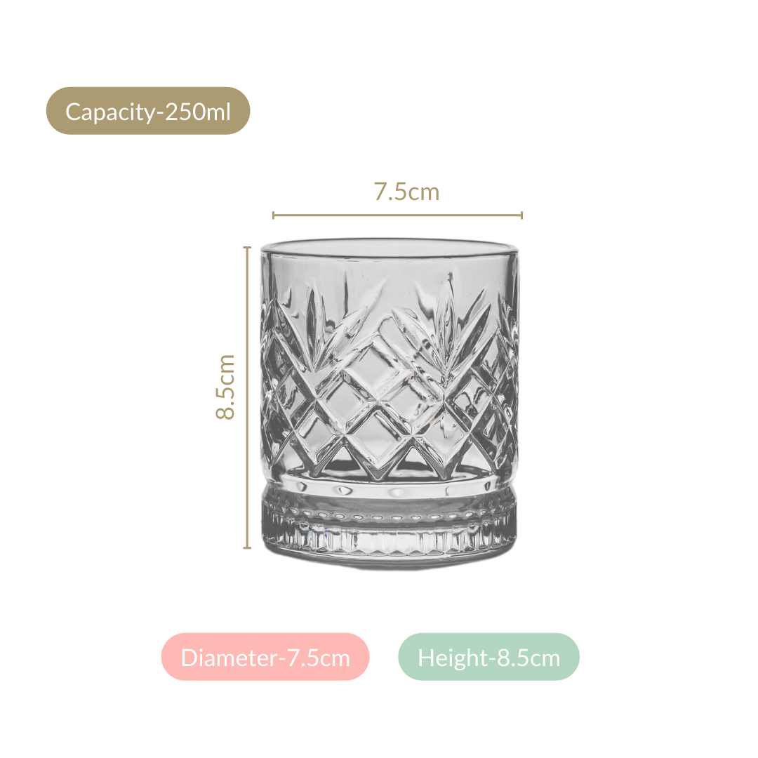 Luxe Whiskey Glass Set Of 6 250ml