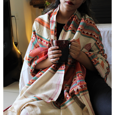 White Dongaria Handloom Shawl