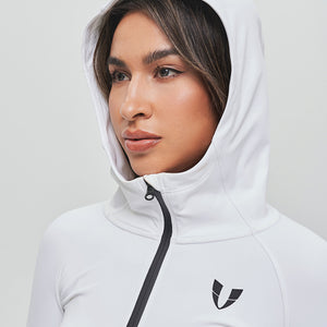 Thin Fleece Zipper Hoodie - White
