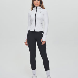 Thin Fleece Zipper Hoodie - White