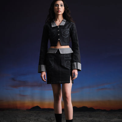 Deconstructed Denim Skirt