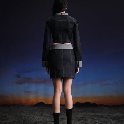 Deconstructed Denim Skirt