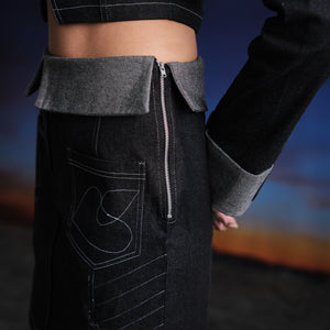 Deconstructed Denim Skirt