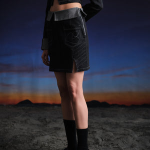 Deconstructed Denim Skirt