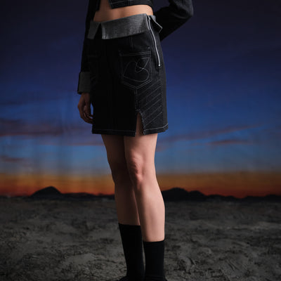 Deconstructed Denim Skirt