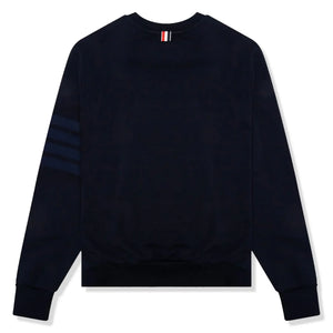 Thom Browne Classic Loopback 4-Bar Tonal Relaxed Navy Blue Sweatshirt
