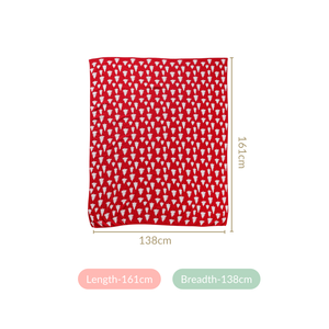 Reversible Style Christmas Tree Throw Blanket Red