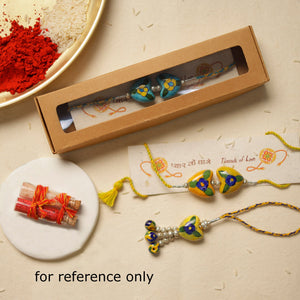 2 Squares - Handmade Bamboo Craft Beadwork Rakhi by Baansuli 23