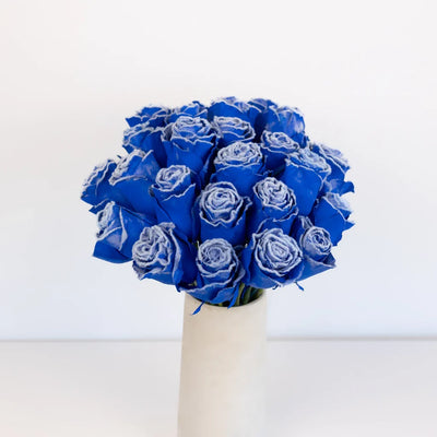 Tinted Blue Fuzzy Roses