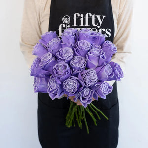 Tinted Lavender Fuzzy Roses