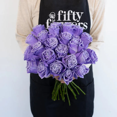 Tinted Lavender Fuzzy Roses