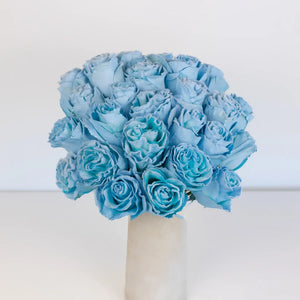 Tinted Light Blue Fuzzy Roses