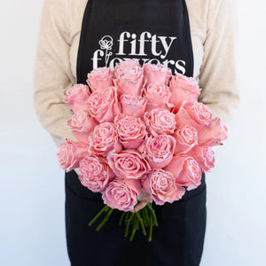 Tinted Light Pink Fuzzy Roses