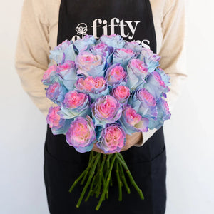 Tinted Cotton Candy Fuzzy Roses