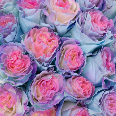 Tinted Cotton Candy Fuzzy Roses