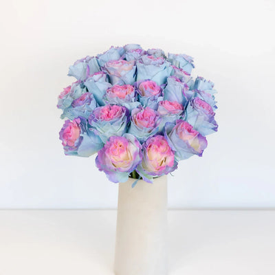 Tinted Cotton Candy Fuzzy Roses