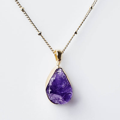Amethyst Raw Crystal Necklace
