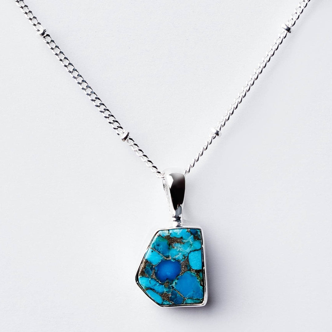 Real Turquoise Raw Crystal Necklace