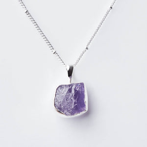 Amethyst Raw Crystal Necklace