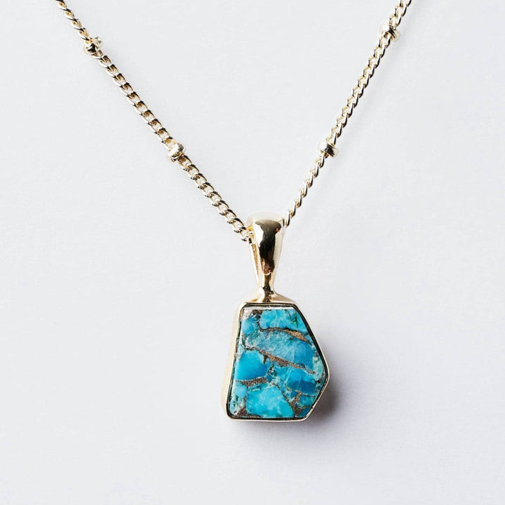 Real Turquoise Raw Crystal Necklace