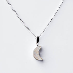 Crescent Moon Raw Gemstone Necklace