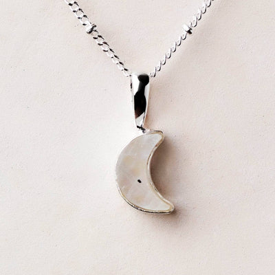 Crescent Moon Raw Gemstone Necklace