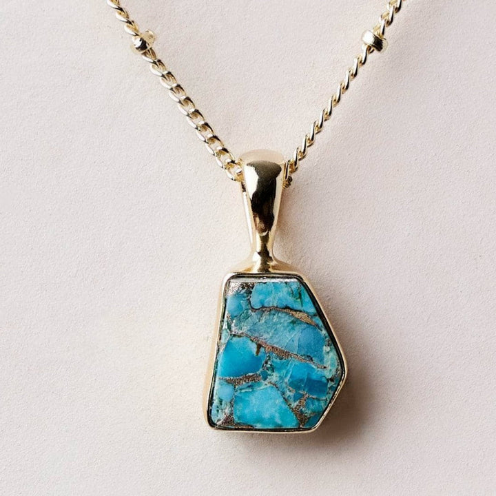 Real Turquoise Raw Crystal Necklace