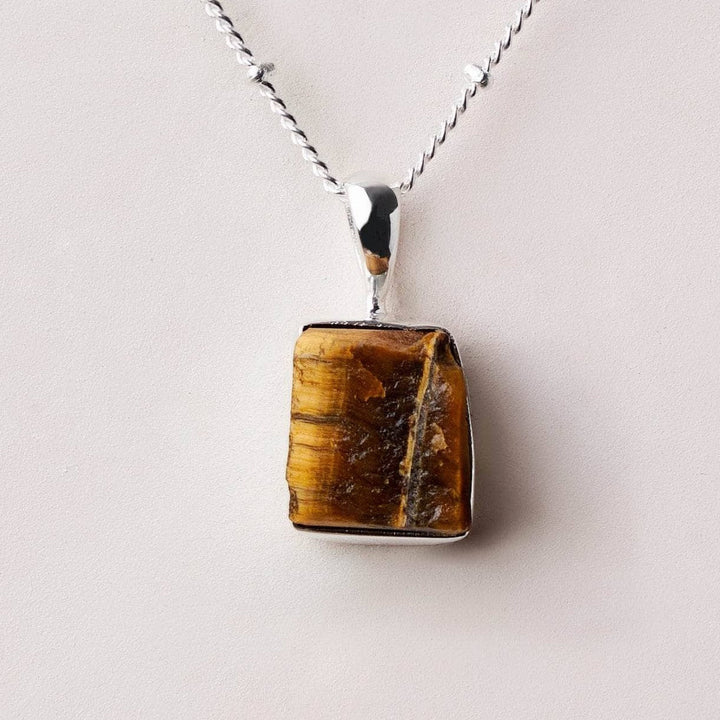 Tiger Eye Raw Crystal Necklace