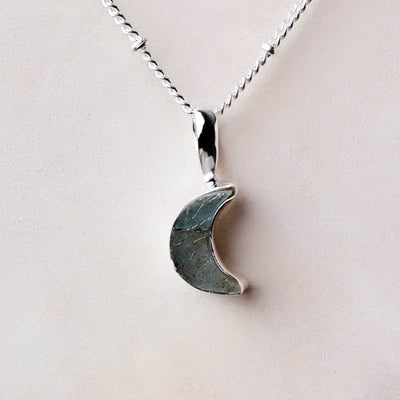 Crescent Moon Raw Gemstone Necklace