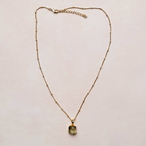 Genuine Green Amethyst Raw Crystal Necklace