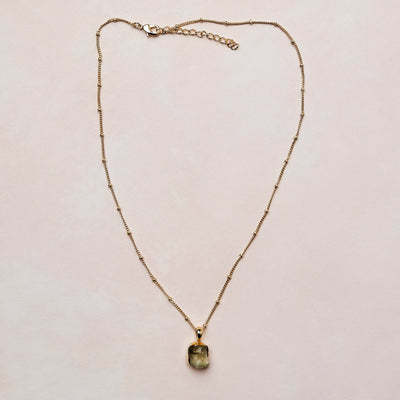 Genuine Green Amethyst Raw Crystal Necklace