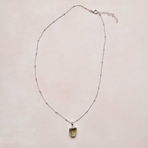 Genuine Green Amethyst Raw Crystal Necklace