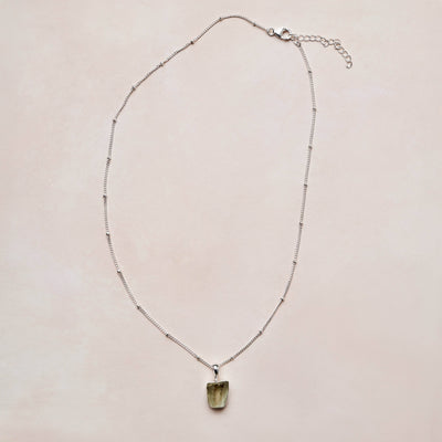 Genuine Green Amethyst Raw Crystal Necklace