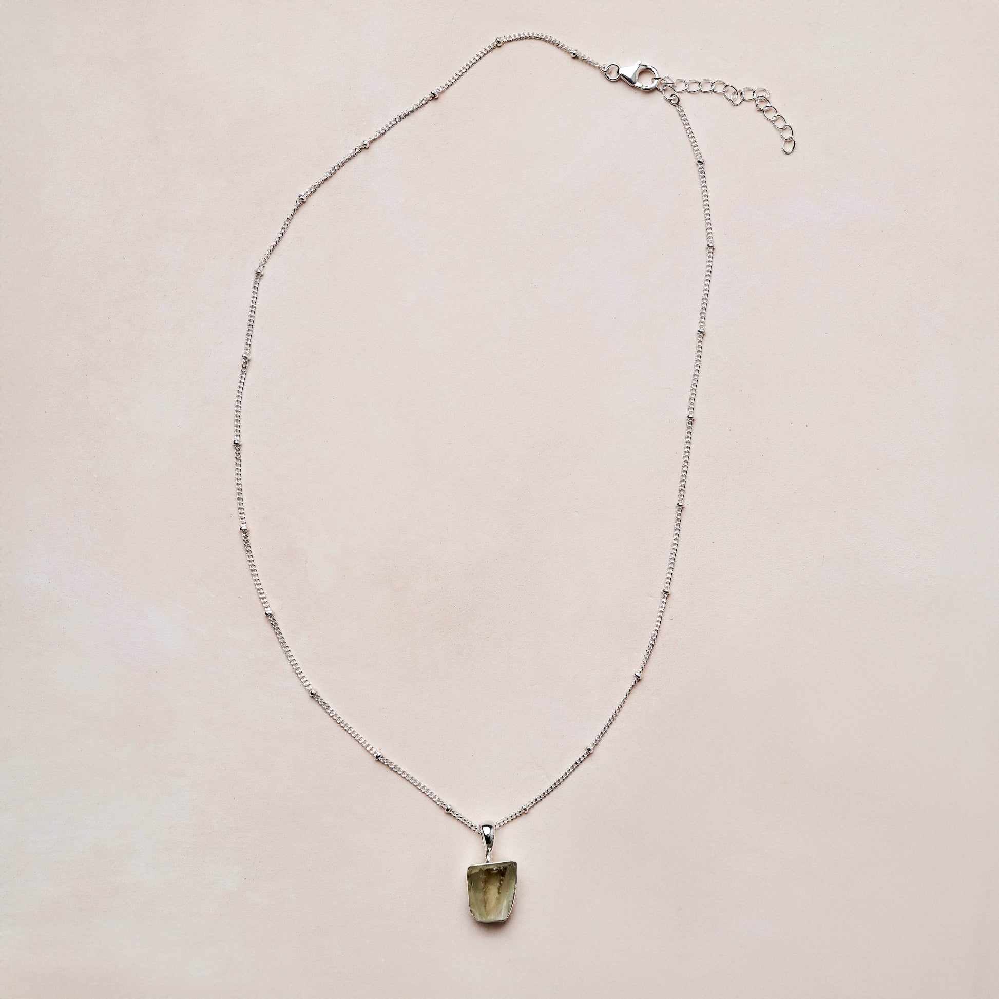 Genuine Green Amethyst Raw Crystal Necklace
