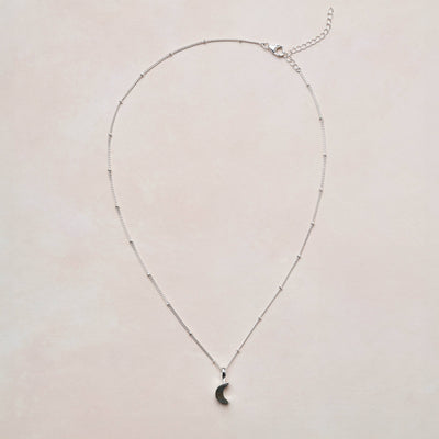 Crescent Moon Raw Gemstone Necklace