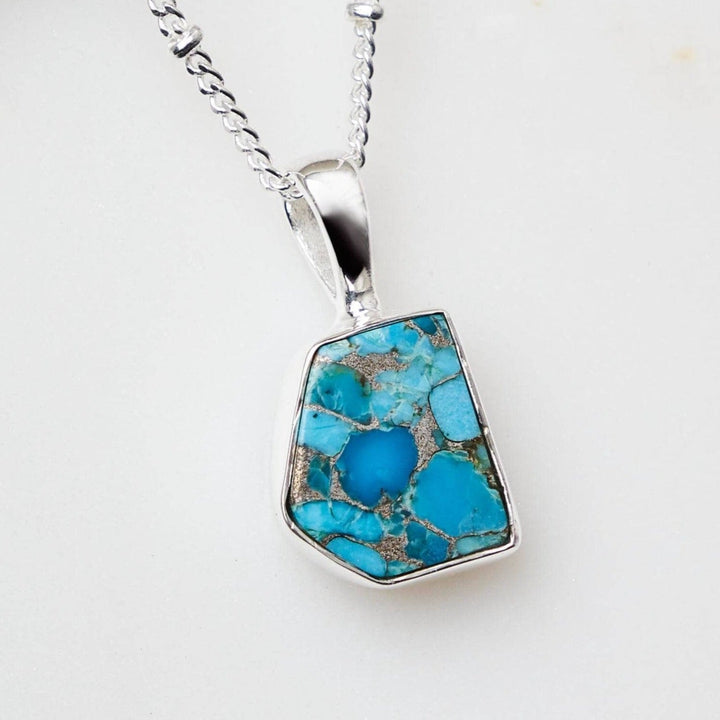 Real Turquoise Raw Crystal Necklace