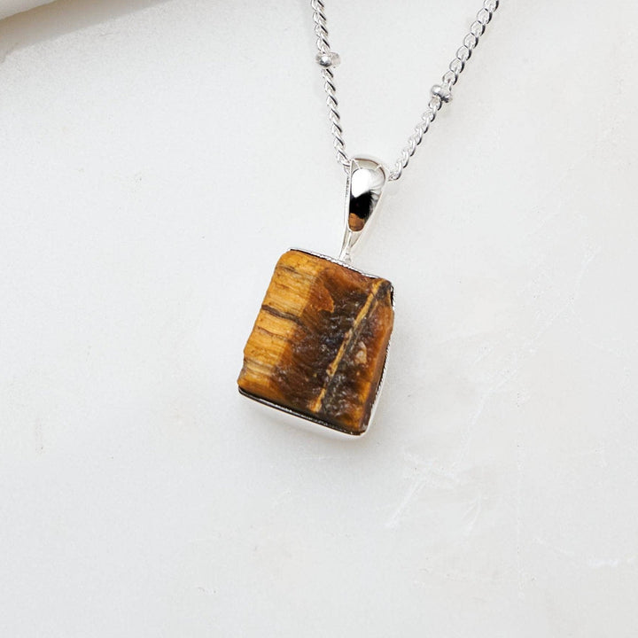 Tiger Eye Raw Crystal Necklace