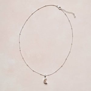 Crescent Moon Raw Gemstone Necklace