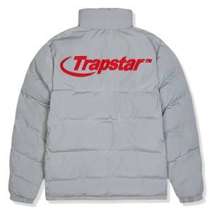 Trapstar Hyperdrive Light Grey Red Puffer Jacket