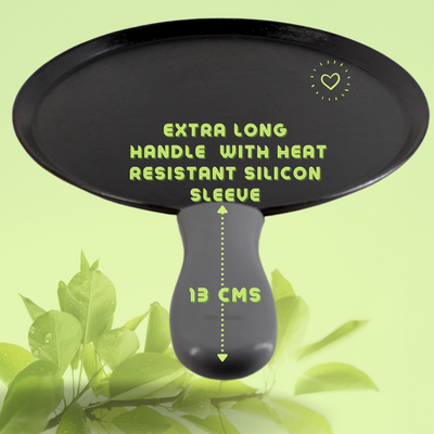 Trilonium Unicorn Triple seasoned Cast Iron Dosa Tawa with Dosa Spatula | Gas & Induction Compatible | Black