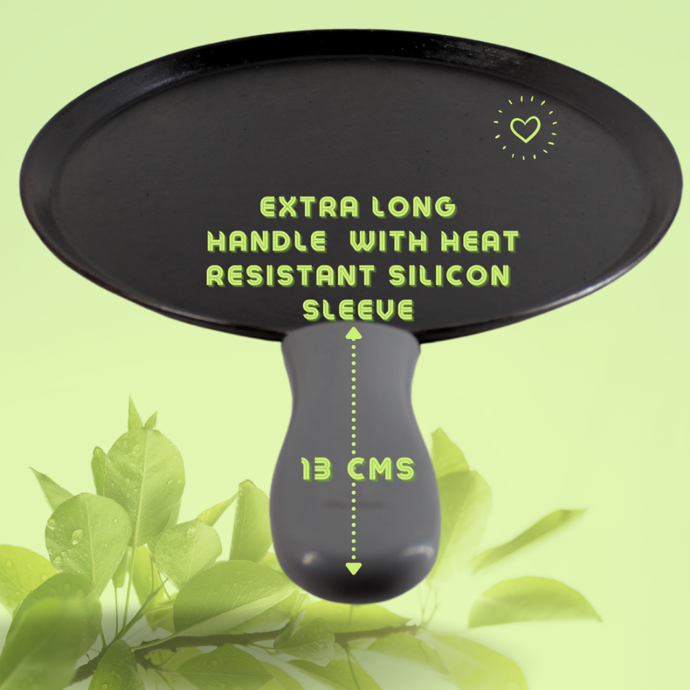 Trilonium Unicorn Triple seasoned Cast Iron Dosa Tawa with Dosa Spatula | Gas & Induction Compatible | Black