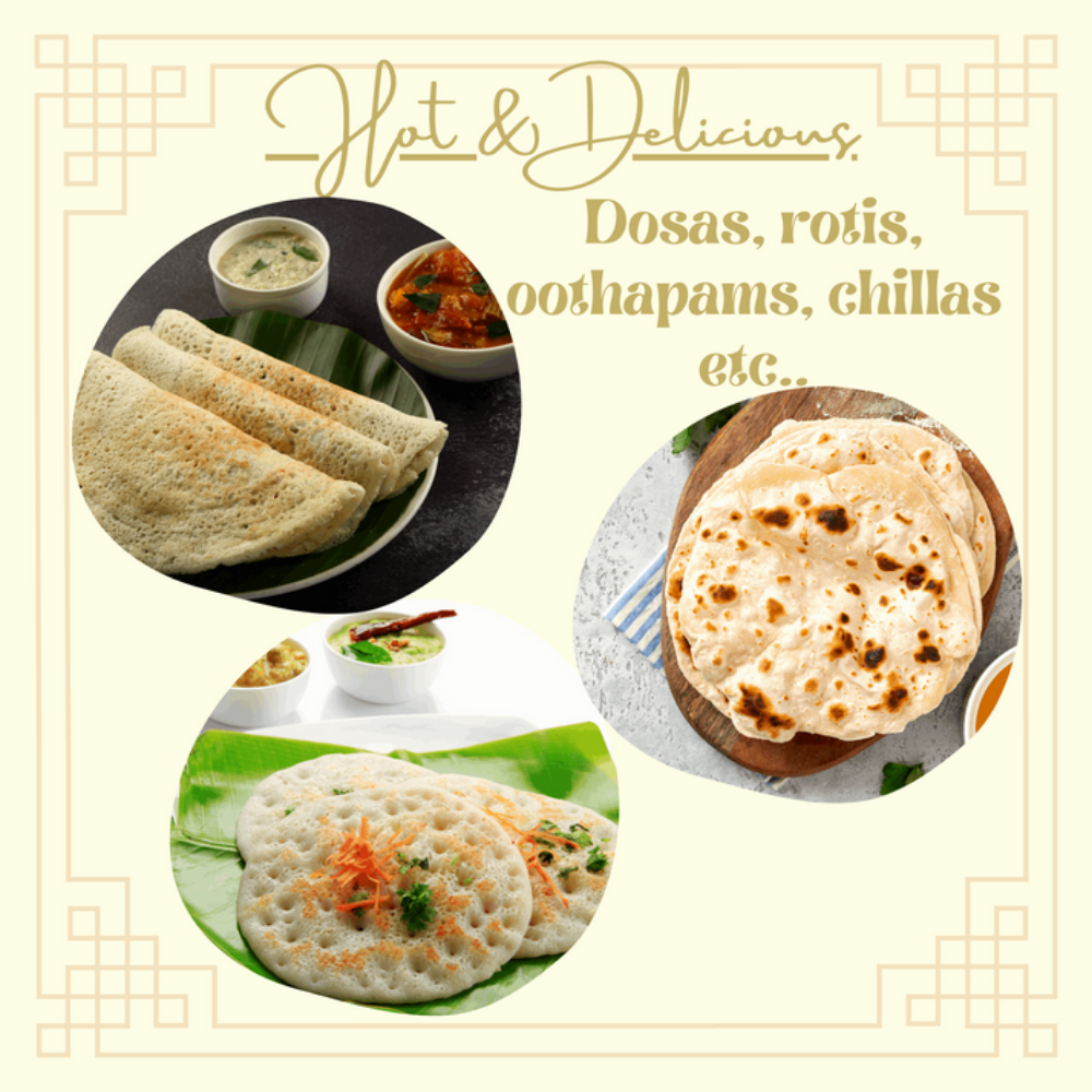 Trilonium Unicorn Triple seasoned Cast Iron Dosa Tawa with Dosa Spatula | Gas & Induction Compatible | Black