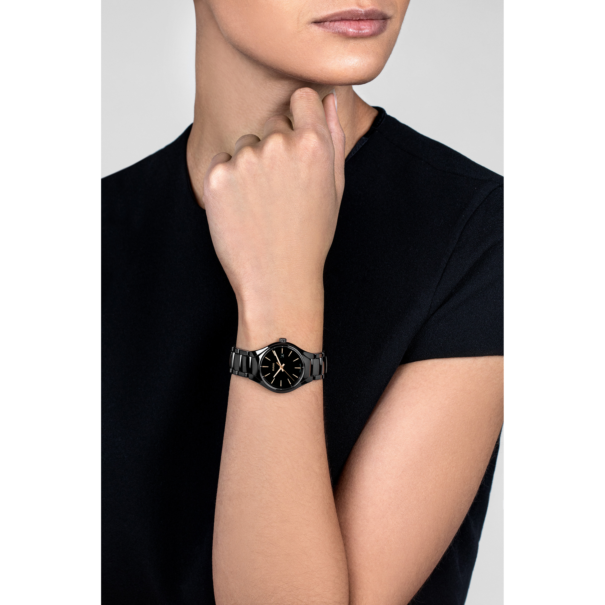 Rado True Black Dial Women 30mm