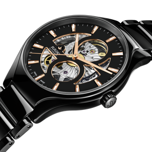 Rado True Round Automatic Open Heart Black Dial Unisex 40MM