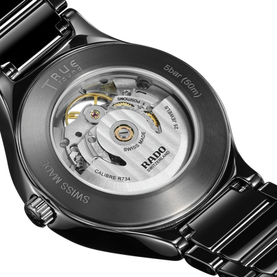 Rado True Round Automatic Open Heart Black Dial Unisex 40MM
