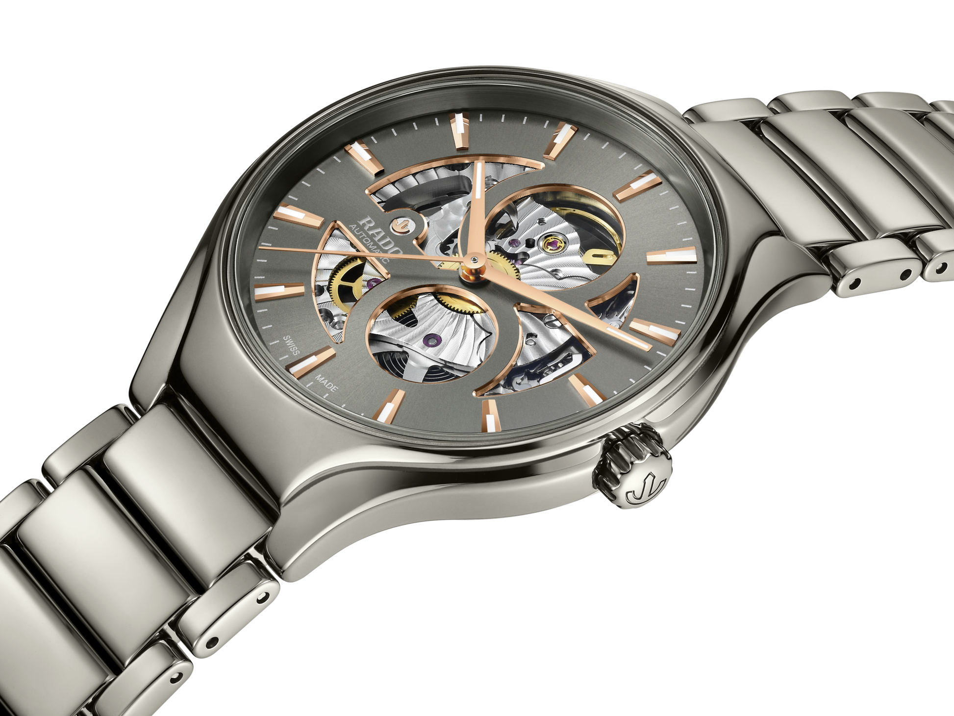 Rado True Round Automatic Open Heart Grey Dial Unisex 40MM