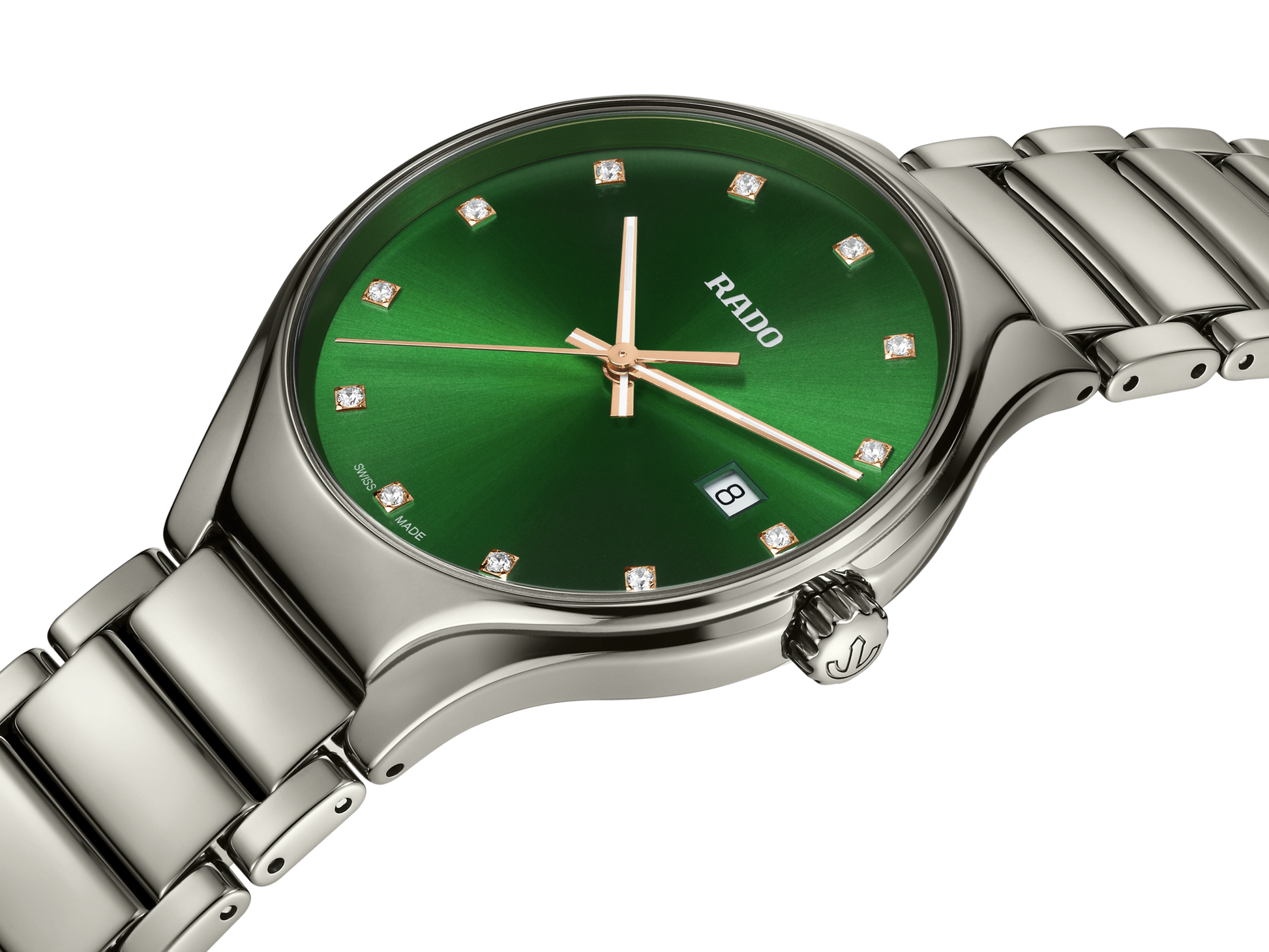 Rado True Round Diamonds Green Dial Unisex 40mm
