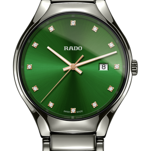 Rado True Round Diamonds Green Dial Unisex 40mm