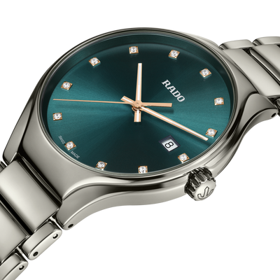 Rado True Round Diamonds Blue Dial Unisex 40mm